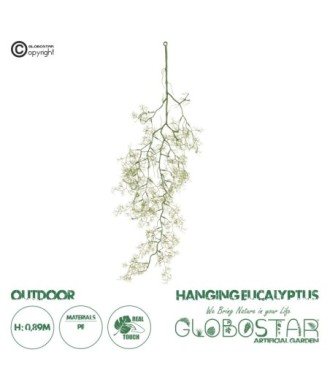 GloboStar® Artificial Garden EUCALYPTUS HANGING BRANCH 20409 Τεχνητό Διακοσμητικό Κρεμαστό Φυτό Ευκάλυπτος Υ89cm